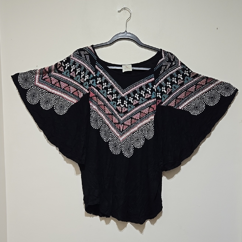VOCAL Black Rhinestone Top